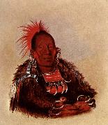 George Catlin Wah-ro-Nee-Sah,Oto Chief painting